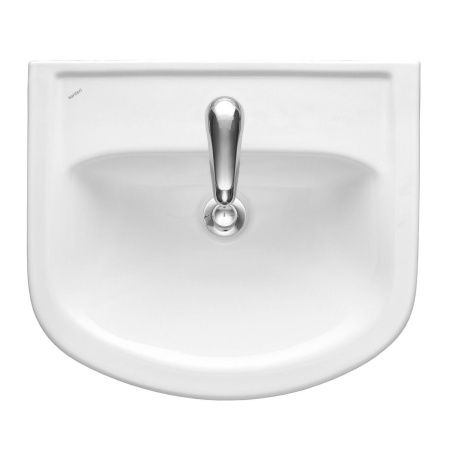 Раковина из сантехнического фарфора Onika Акватон 1.3120.1.S00.11B.0 50х40 накладная цвет белый 1 отверстие под смеситель