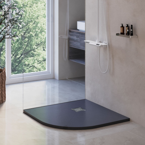 Душевой поддон из искусственного камня RGW Stone Tray (Стоун Трей) 16153099-02 90х90 серый без ножек - фото 3