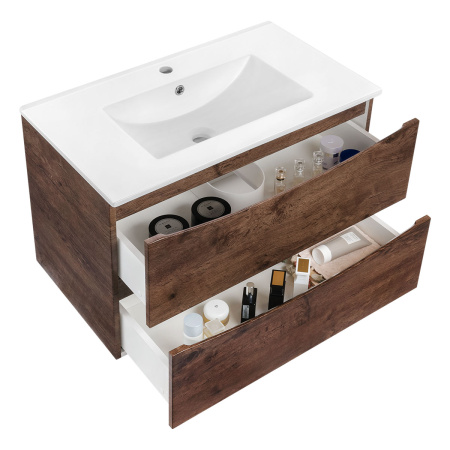 Тумба под раковину Vincea Mia VMC-2MC800RW 81х50х46 подвесная цвет коричневый