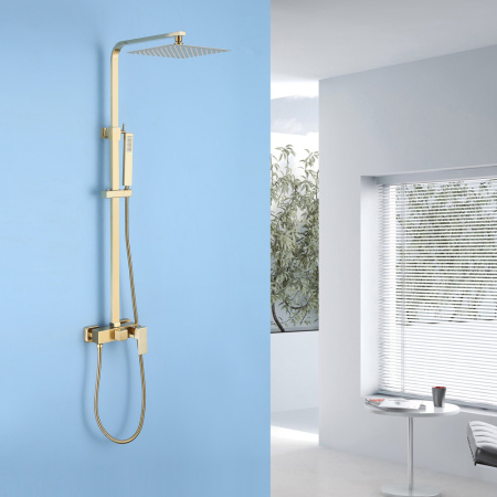 Душевая стойка ABBER AF8220G настенная цвет золото матовое