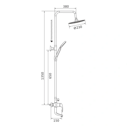 Душевая стойка Shevanik S9836F настенная цвет белый/хром - фото 3