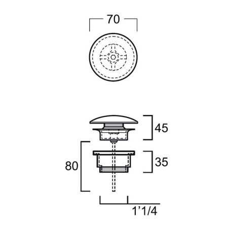 Донный клапан для раковины Simas PLCE antracite matt
