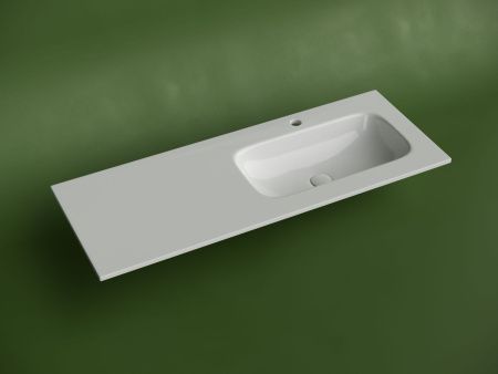 Раковина из сантехнического фарфора Ceramica Nova GRACE CN7021 120х50 накладная цвет белый 1 отверстие под смеситель