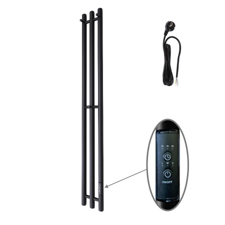 Полотенцесушитель Маргроид Inaro Inaro3v-12012-1049-9005R 15х120 электрический черный матовый