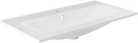 Раковина из искусственного камня Aquanet Арт 00318928 90х50 полувстраиваемая цвет белый 1 отверстие под смеситель