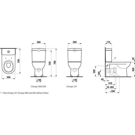 Чаша унитаза напольная Laufen Pro 8.2495.8.000.000.1 цвет белый без сиденья и без бачка душевой смыв
