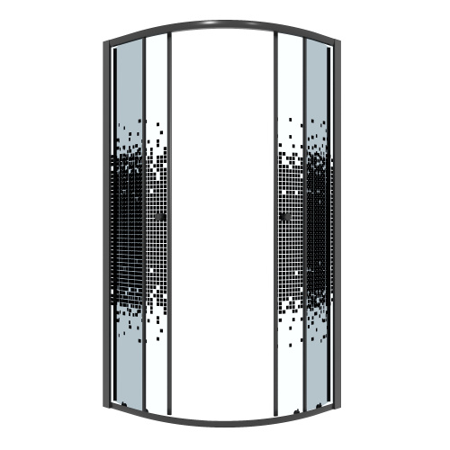 Душевой уголок Niagara Eco NG-1007-14BLACK 88х88 стекло с рисунком профиль черный матовый - фото 2