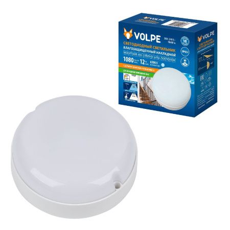 Настенно-потолочный светильник Volpe ULW-Q243 12W/6500К/NL SENSOR IP65 WHITE