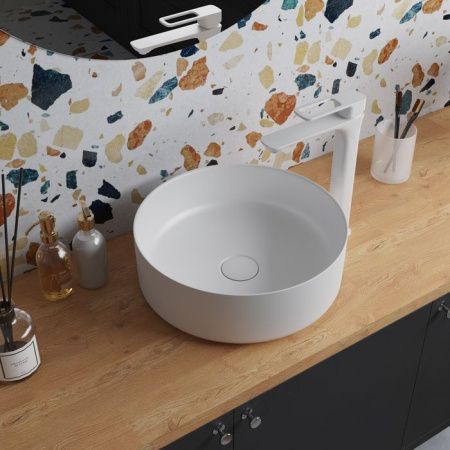 Раковина керамическая Iddis Ray RAYWS03i27 40х40 накладная цвет белый без отверстий под смеситель