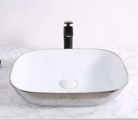 Раковина из санфаянса CeramaLux D1333H021 46х33 накладная цвет белый