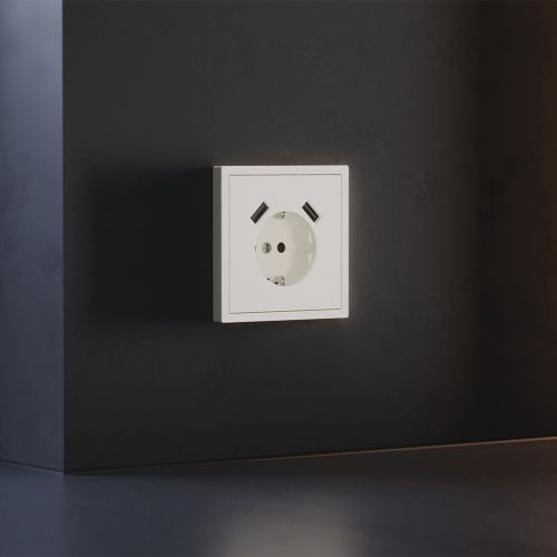 Накладка для розетки с заземлением и защитными шторками, с USB A+A VOLTUM S70 VLS000913 - фото 4