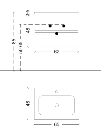Тумба под раковину Armadi Art Capolda 849-065-LA 60х50 подвесная цвет коричневый