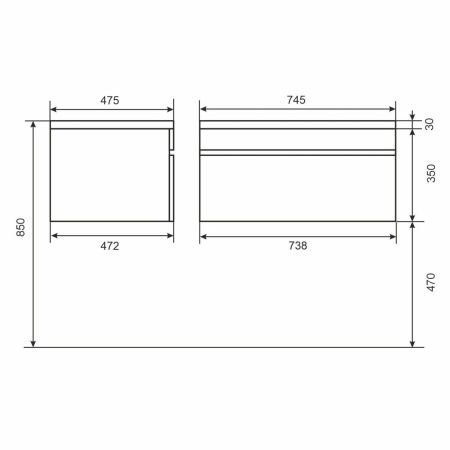 Тумба под раковину Uperwood Eva 3930213465 70х50 подвесная цвет коричневый
