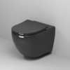 Унитаз подвесной Grossman Color GR-4411blackS черный глянцевый с сиденьем микролифт безободковый каскадный смыв