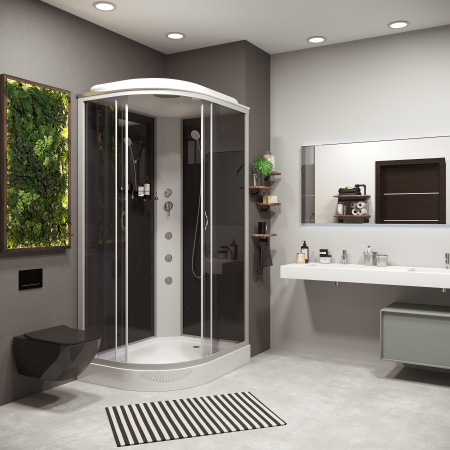 Душевая кабина Niagara Classic 35121433RG 120х80 асимметричная с крышей ориентация правая