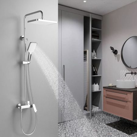 Душевая стойка Shevanik S4536 настенная цвет хром