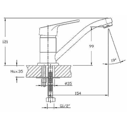 Cмеситель Haiba HB4516 на раковину хром - фото 2