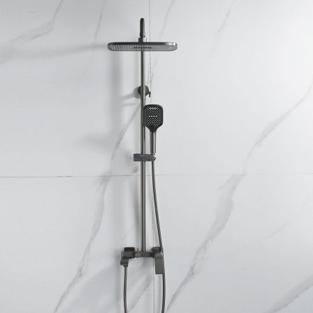 Душевая стойка Shevanik S4136T настенная цвет оружейная сталь
