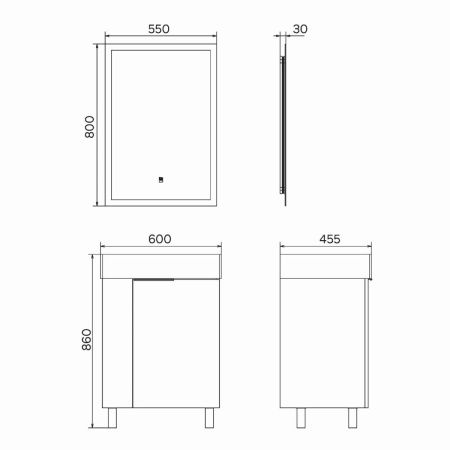 Тумба с раковиной Comforty Асти 00-00019248CF 60х50 подвесная цвет белый