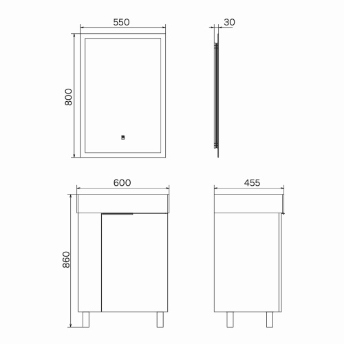Тумба с раковиной Comforty 00-00019248CF 60x45,5x70 - фото 2