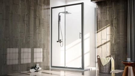 Душевой уголок Veconi Rovigo RV072B-120100-01-C4 120х100 стекло прозрачное профиль черный без поддона