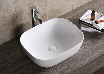 Раковина из сантехнического фарфора Cerutti SPA CR0078 51х40 накладная цвет белый без отверстий под смеситель