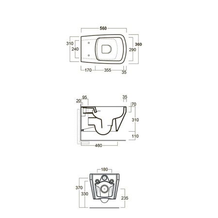 Чаша унитаза подвесная Simas Baden Baden BB18bi цвет белый без сиденья безободковая душевой смыв