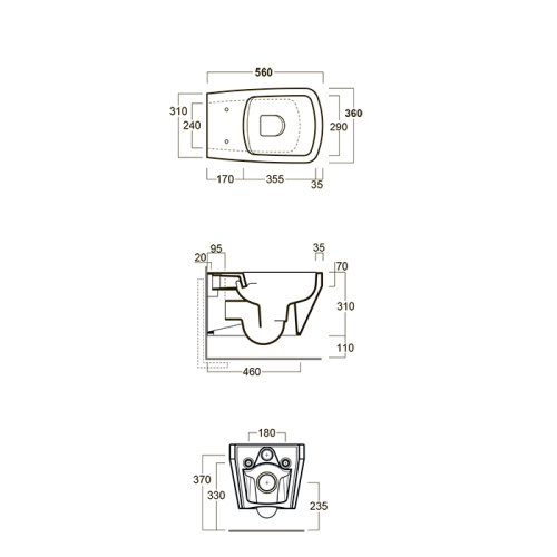 Чаша унитаза подвесная Simas Baden Baden BB18bi цвет белый без сиденья безободковая душевой смыв - фото 2