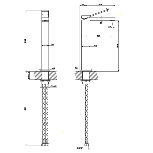 Смеситель Gessi Rettangolo K 53006#031 на раковину хром - фото 2