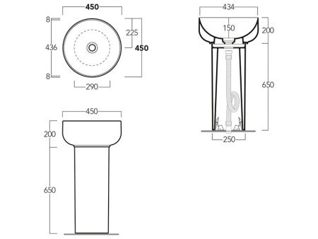 Раковина из сантехнического фаянса Simas BA 01 50 см накладная цвет белый