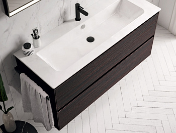 Тумба под раковину Berloni Bagno WAKBS2CKDIC 1442 100х46х55 подвесная цвет черный