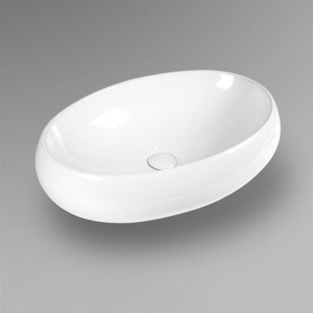 Раковина из сантехнического фарфора Bond Oval S58-600 60х40 накладная цвет белый без отверстий под смеситель
