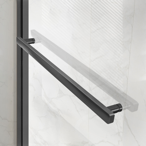 Душевой уголок Vincea Slim Soft VSR-1SS1014CLGM 140х100 стекло прозрачное профиль вороненая сталь - фото 2