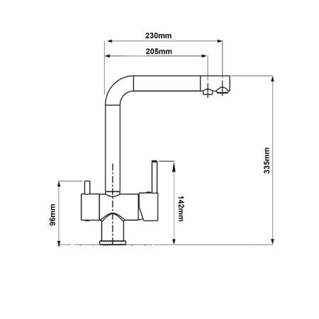 Смеситель для кухни BOCH MANN LAURA GR BM10425 на раковину/на столешницу серый