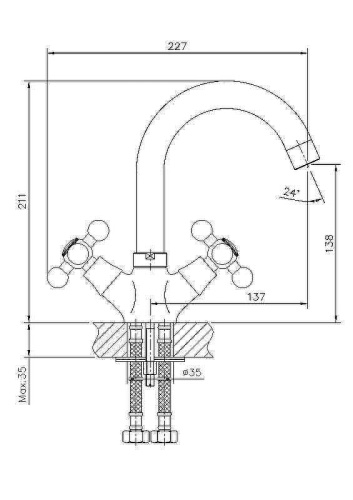 Cмеситель Haiba HB1219 на раковину хром - фото 2