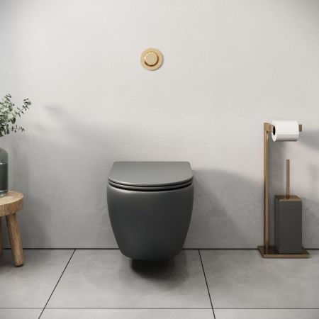 Унитаз подвесной Grossman Торнадо GR-4455GMSQ серый с сиденьем микролифт безободковый смыв торнадо