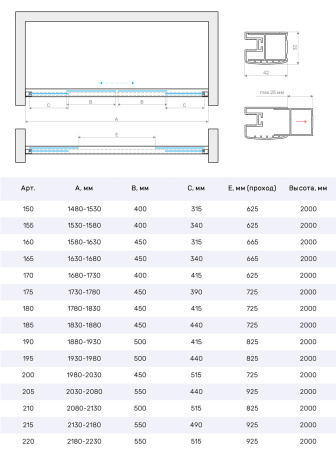 Душевая дверь Vegas-Glass Z2P Protec Z2P Protec 150 02М 01 150х200 стекло прозрачное профиль черный матовый