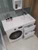 Раковина из искусственного камня Orange Sistema ST-110RAR 110х48 над стиральной машиной цвет белый