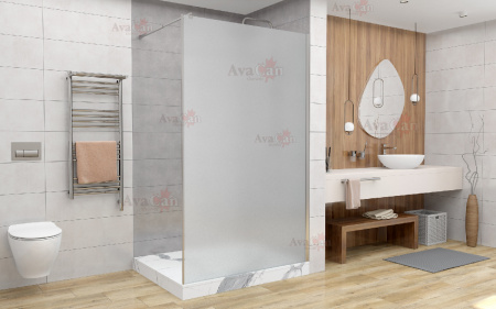 Душевая перегородка AvaCan MC100MT 100х200 стекло матовое профиль хром глянцевый