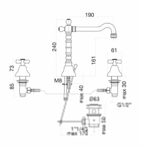Смеситель Fiore 26CO0637 на раковину хром/золото - фото 3