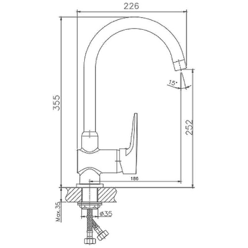 Cмеситель Haiba HB4068 на мойку хром - фото 3