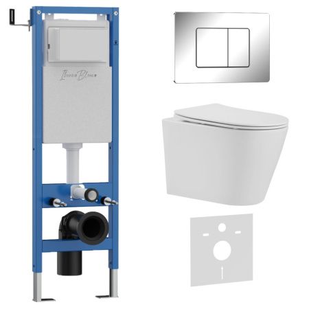 Комплект унитаз с инталляцией и клавишей смыва Iberica Blanca BURGOS ALTO IB.001M.BRA.234.1131