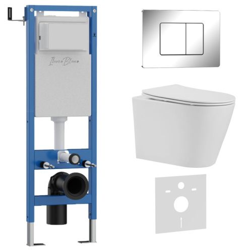 Комплект унитаз с инталляцией и клавишей смыва Iberica Blanca BURGOS ALTO IB.001M.BRA.234.1131 - фото 2