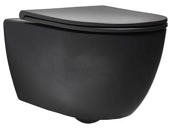 Чаша унитаза подвесная Simas TR 18 black matt цвет белый без сиденья безободковая каскадный смыв