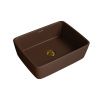 Раковина из сантехнического фаянса Grossman Color GR-3016BRM 50х40 накладная цвет коричневый без отверстий под смеситель
