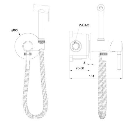 Смеситель для ванны и душа Wonzon & Woghand TOR WW-88829073-RG встраиваемый в стену розовое золото