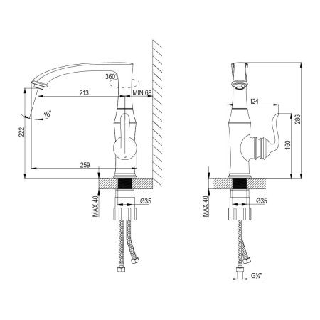 Смеситель для кухни LeMark Brava LM4705G на мойку золото