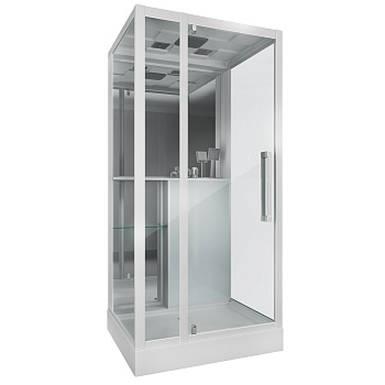 Душевая кабина Grossman GR166 100х90 прямоугольная с крышей ориентация универсальная