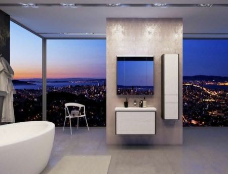 Шкаф-пенал Roca Ronda ZRU9302967 30х140 подвесной цвет белый/серый