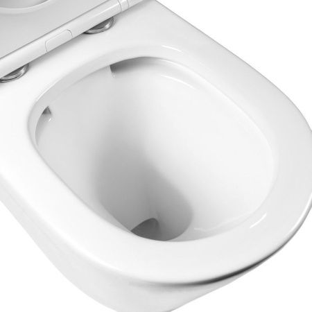 Унитаз напольный с бачком Bond Oval F03-00 белый с сиденьем безободковый душевой смыв